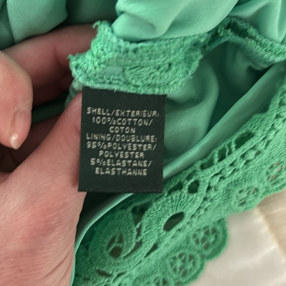 Lauren Ralph Lauren green lace dress. 10P - Picture 6 of 8